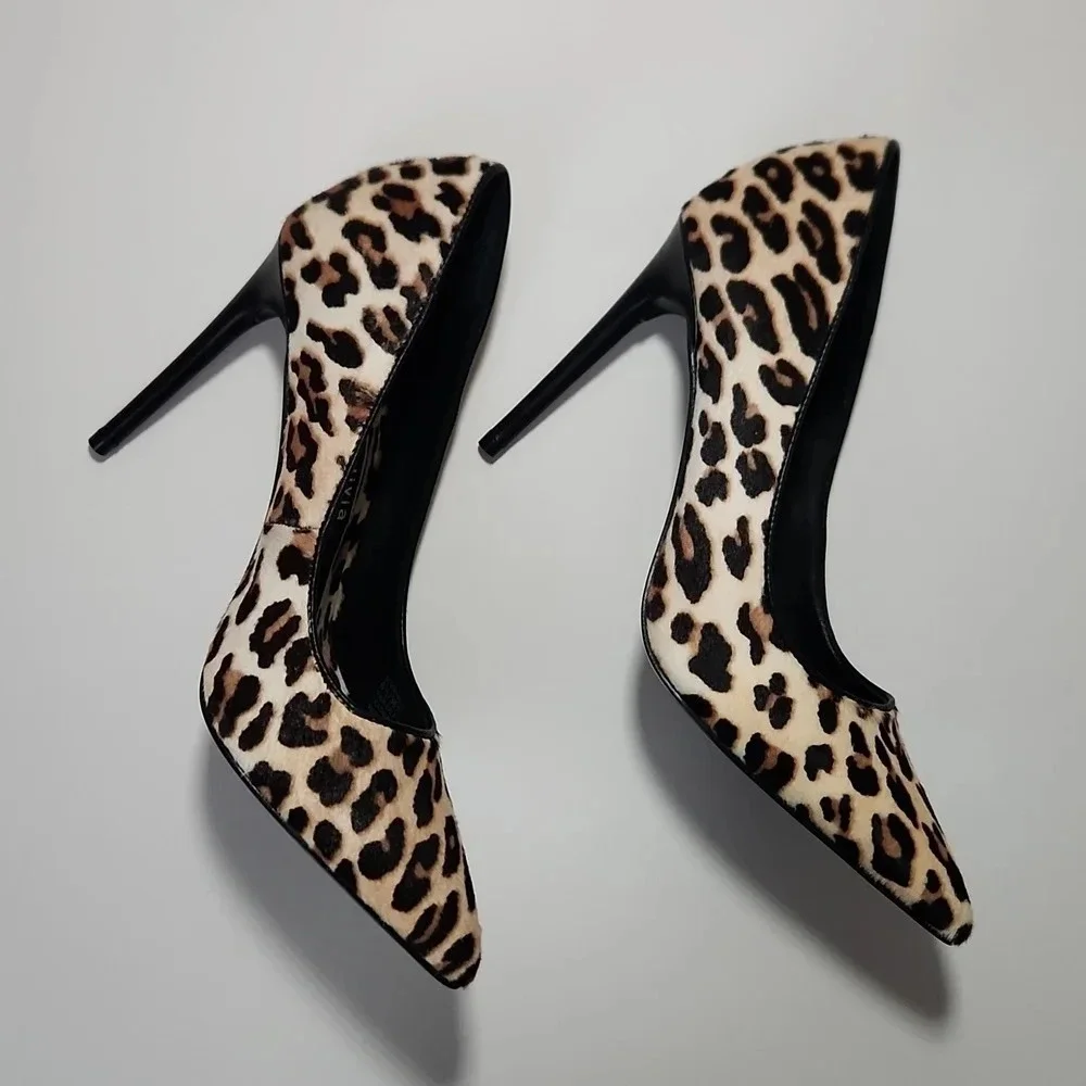 Alice & Olivia | Creda Leopard Print Calf Hair Stiletto Pumps - Size 6.5